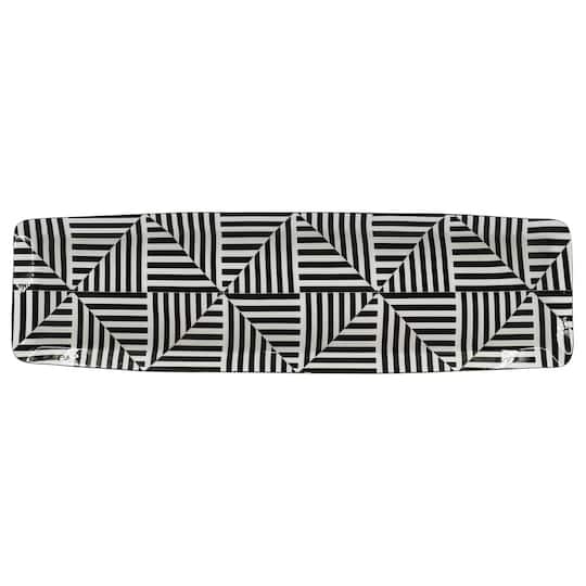 Jonathan Adler x Michaels 4.25" x 15" Black & White Geometric Metal Tray